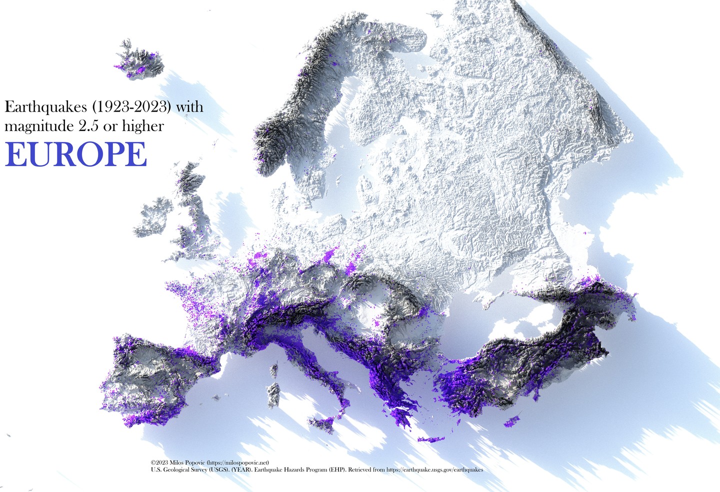 Earthquakes (1923-2023) EUROPE
